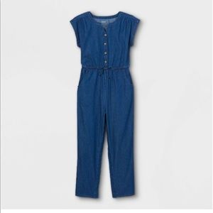 Cat & Jack blue Jean Jumpsuit